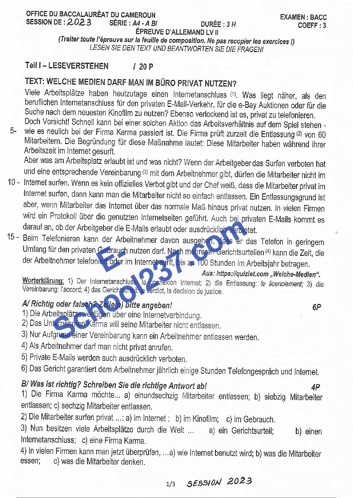 BAC A4-ABI 2023 ALLEMAND LVII.